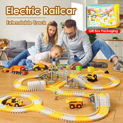 DIY Electric Track Builder Car Set for Kids