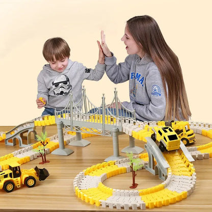 DIY Electric Track Builder Car Set for Kids