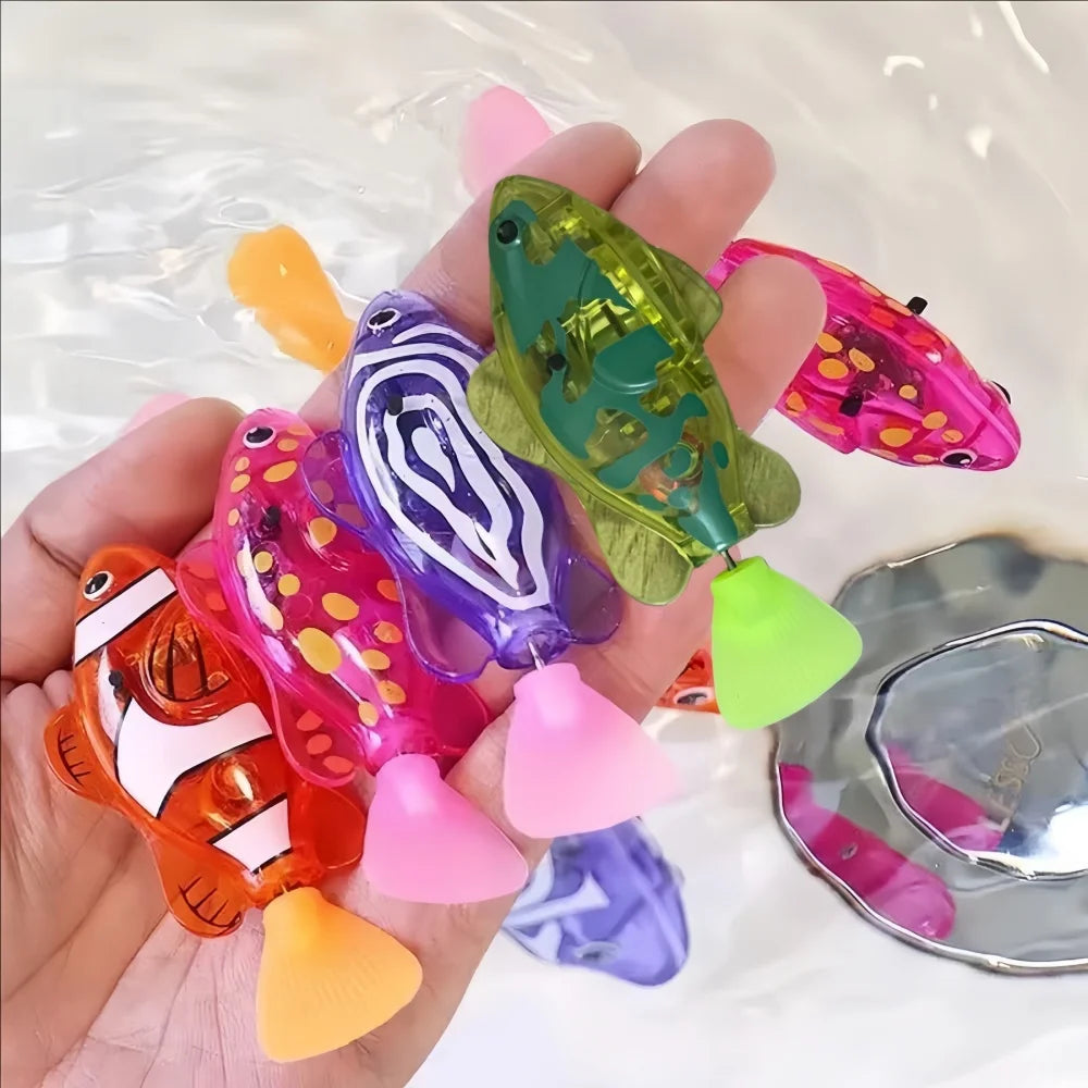 Baby Bath Light-Up Sensor Electric Small Fish Playing in Water Pet Fish Swimming Fish Can Swim Realistic Clownfish Toy