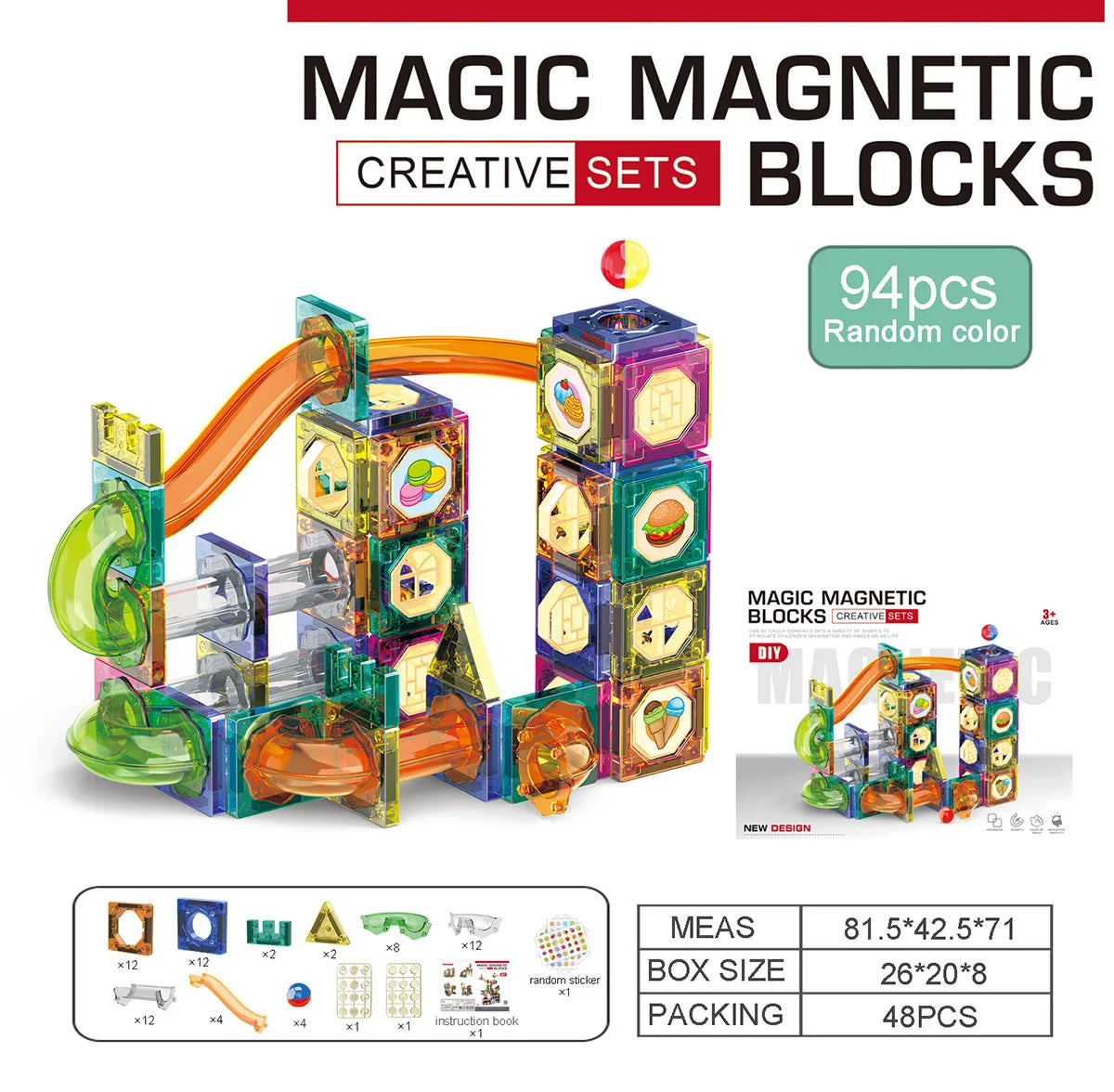 Building Block Set Physics Exploration Ball Track Magnetic Building Blocks Parent Child Puzzle Assembly Toy Gift Birthday Gift