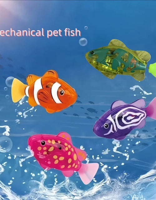 Load image into Gallery viewer, Baby Bath Light-Up Sensor Electric Small Fish Playing in Water Pet Fish Swimming Fish Can Swim Realistic Clownfish Toy
