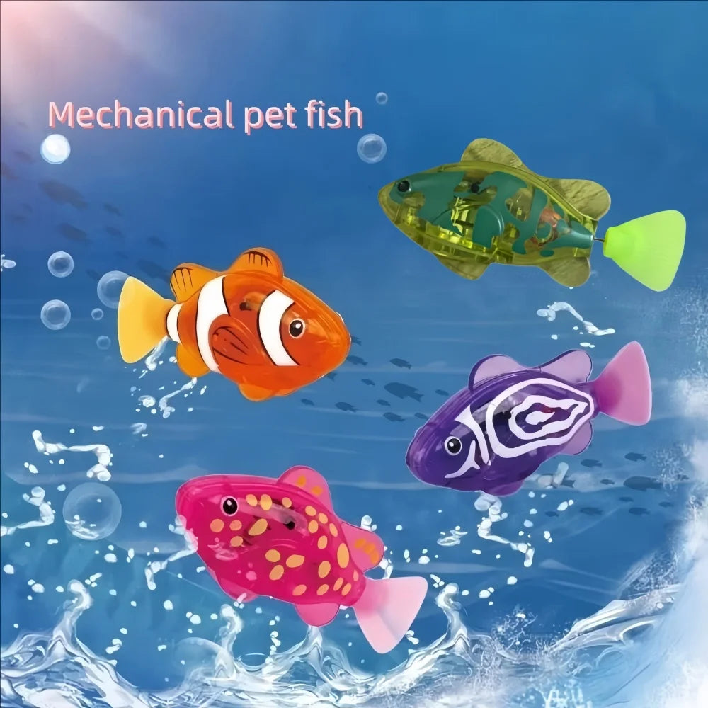Baby Bath Light-Up Sensor Electric Small Fish Playing in Water Pet Fish Swimming Fish Can Swim Realistic Clownfish Toy