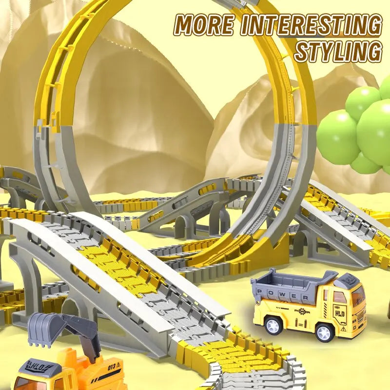 DIY Electric Track Builder Car Set for Kids