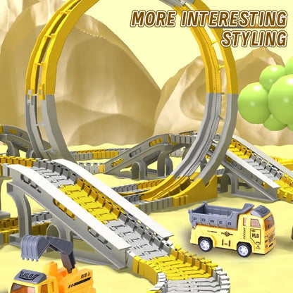 DIY Electric Track Builder Car Set for Kids