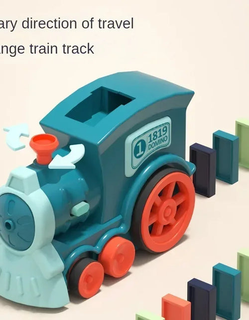 Load image into Gallery viewer, Automatic Laying Domino Train Electric Car Brick Blocks Kits Creative Games Intelligence Educational DIY Toys Kids Birthday Gift
