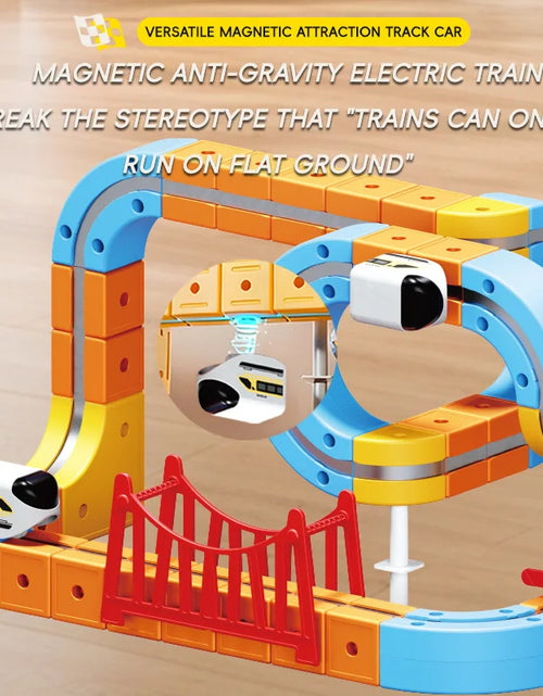 Load image into Gallery viewer, Magnetic Train Set DIY 3D Cube Track Electric Train Set for Kids Flexible Magnet Track Car Toy Stem Learning Building Cube Gift
