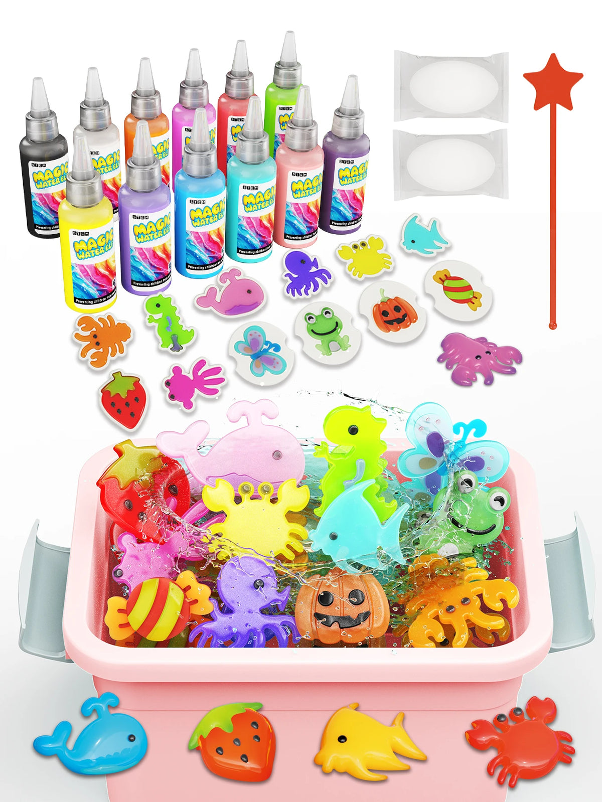 Fun Science Experiment Set, DIY Magical 3D Water Elf, Graffiti Painting Floating Toy