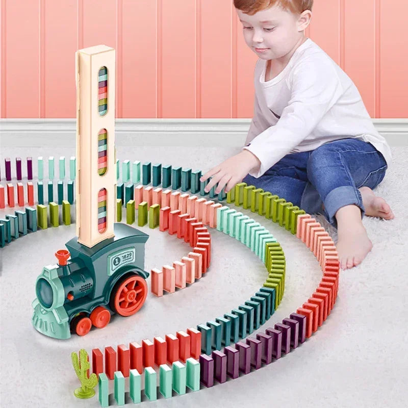 Automatic Blocks Laying Domino Train Electric Car