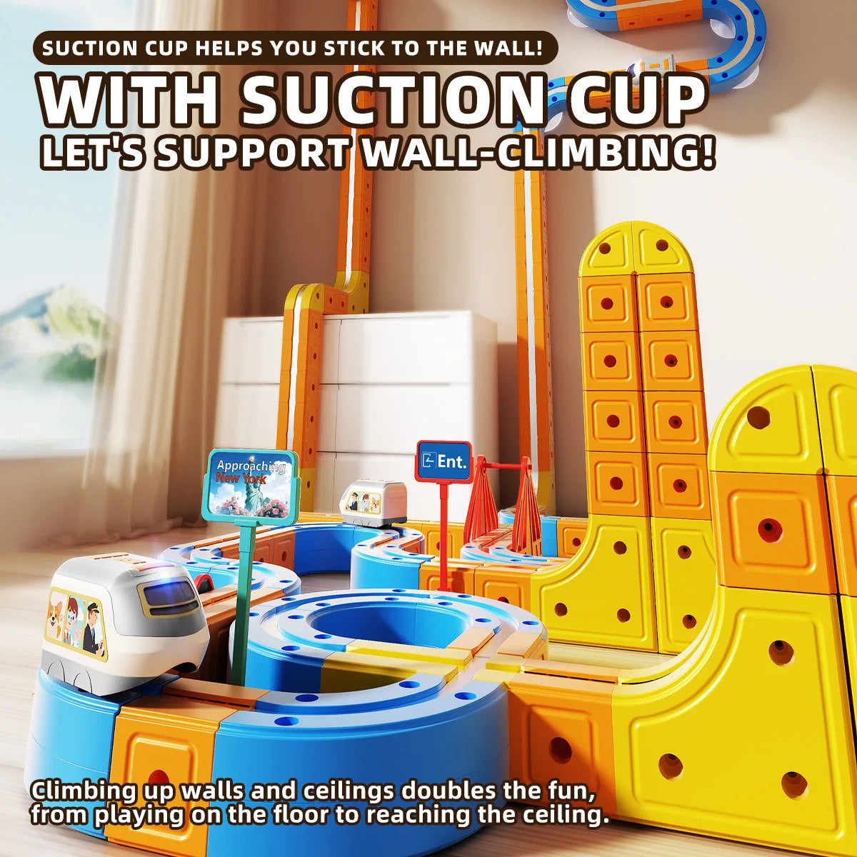 Magnetic Train Set DIY 3D Cube Track Electric Train Set for Kids Flexible Magnet Track Car Toy Stem Learning Building Cube Gift