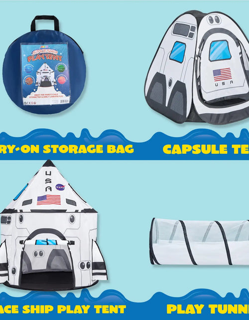 Load image into Gallery viewer, Joyfy Rocket Ship Play Tents Set Pop up Play house with Tunnel 3-Piece Play Tent for Kids Pretend Play Birthday Gift
