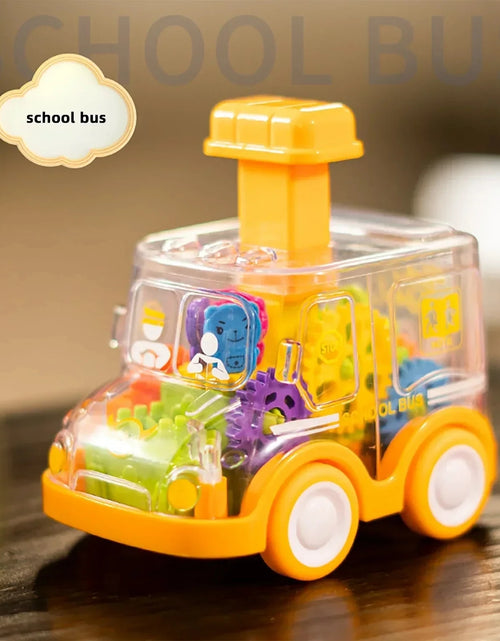 Load image into Gallery viewer, Baby Toy Cartoon Press Gear Car Toy Lnertia Pull-back Transparent Car Inertia Rebound Car Birthday Gifts for Kids Boys and Girls
