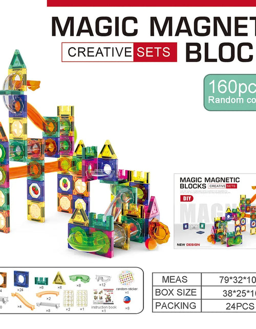 Load image into Gallery viewer, Building Block Set Physics Exploration Ball Track Magnetic Building Blocks Parent Child Puzzle Assembly Toy Gift Birthday Gift
