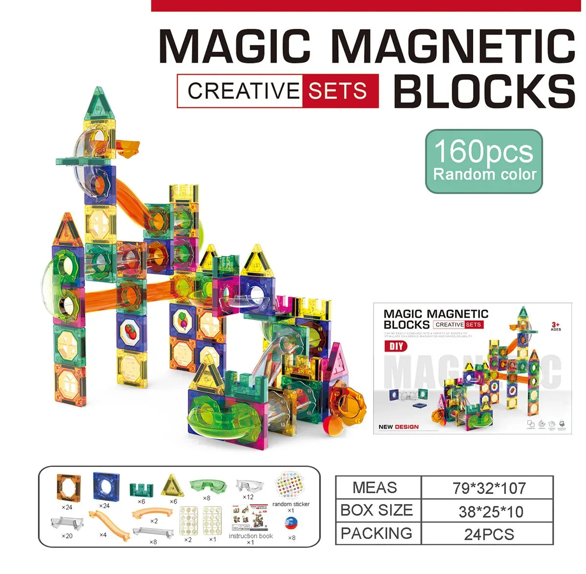 Building Block Set Physics Exploration Ball Track Magnetic Building Blocks Parent Child Puzzle Assembly Toy Gift Birthday Gift