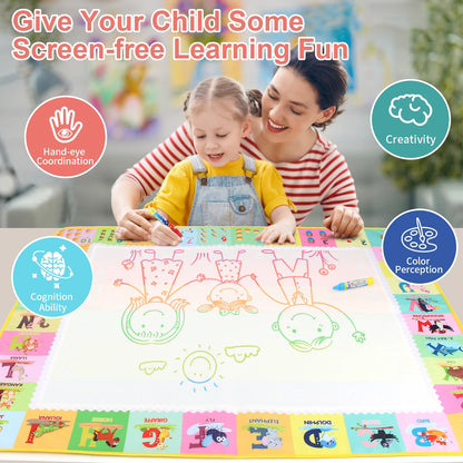 Large Reusable Water Doodle Mat – 39 × 31 in