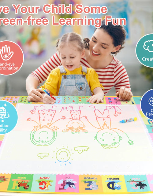 Load image into Gallery viewer, 100x80CM Magic Water Drawing Mat with Reusable Magic Pens Doodle Montessori Painting Board Educational Toys Kids Gifts 39X31in
