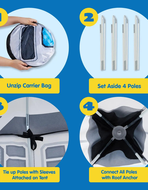 Load image into Gallery viewer, Joyfy Rocket Ship Play Tents Set Pop up Play house with Tunnel 3-Piece Play Tent for Kids Pretend Play Birthday Gift
