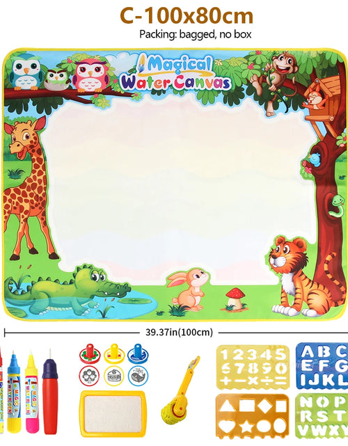 Load image into Gallery viewer, 100x80CM Magic Water Drawing Mat with Reusable Magic Pens Doodle Montessori Painting Board Educational Toys Kids Gifts 39X31in
