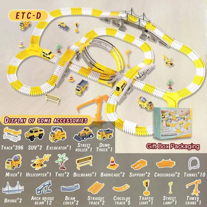 DIY Electric Track Builder Car Set for Kids
