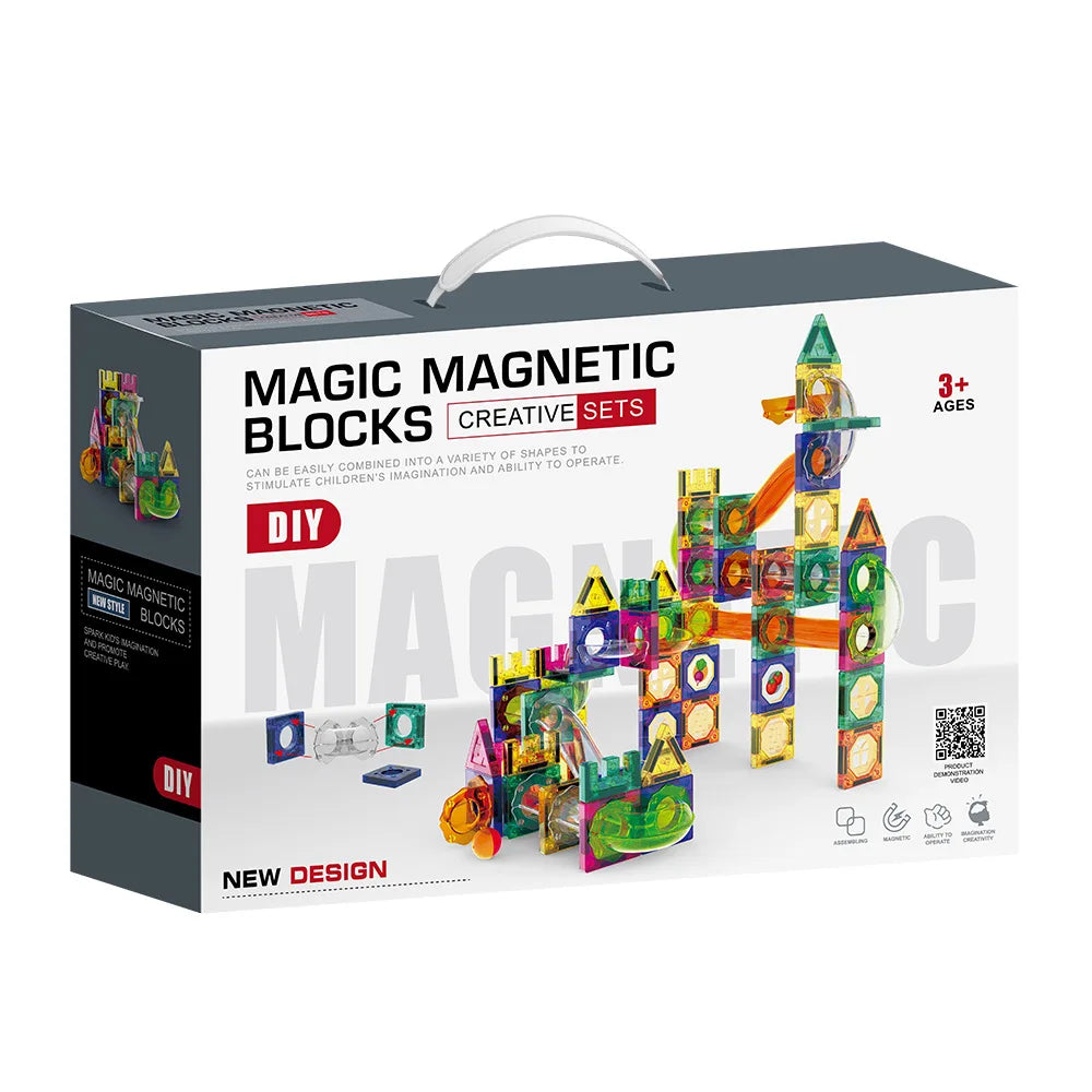 Building Block Set Physics Exploration Ball Track Magnetic Building Blocks Parent Child Puzzle Assembly Toy Gift Birthday Gift