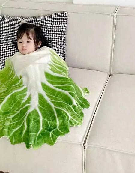Baby Cabbage Flannel Wrap Blanket