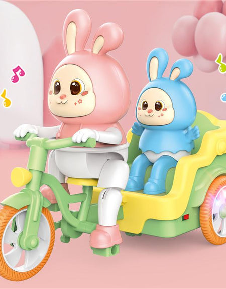 Cute Bunny Tricycle Ride Fun