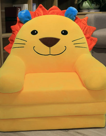 Plush Foldable Kids Sofa Backrest Armchair 2 In 1 Foldable Children Sofa