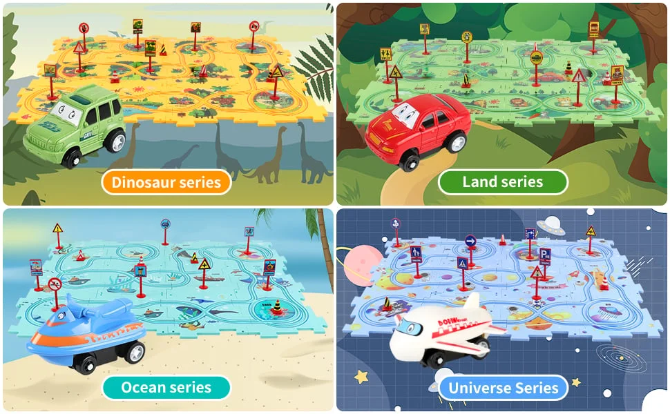 Juego de pista de rompecabezas educativo para niños