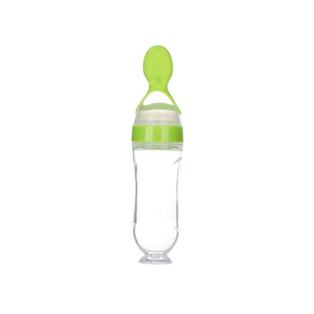 Silicone Squeeze Baby Food Feeder Spoon