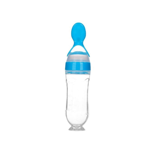 Silicone Squeeze Baby Food Feeder Spoon