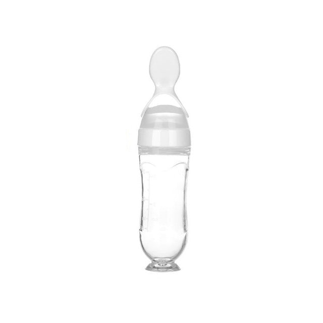Silicone Squeeze Baby Food Feeder Spoon