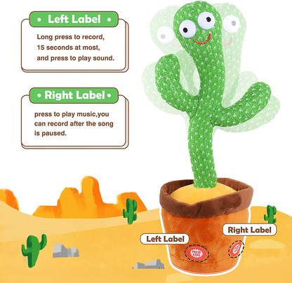 Dancing Cactus Mimicking Toy Repeats What You Say  🌵