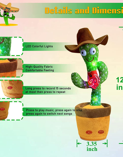 Load image into Gallery viewer, 🔥Dancing &amp; Talking Cactus Cowboy Style Mimicking Toy  🌵
