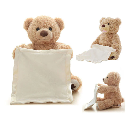 Cute Hide and Seek Peek-A-Boo Singing Teddy Bear 4 Language Songs