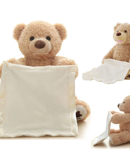 Cute Hide and Seek Peek-A-Boo Singing Teddy Bear 4 Language Songs