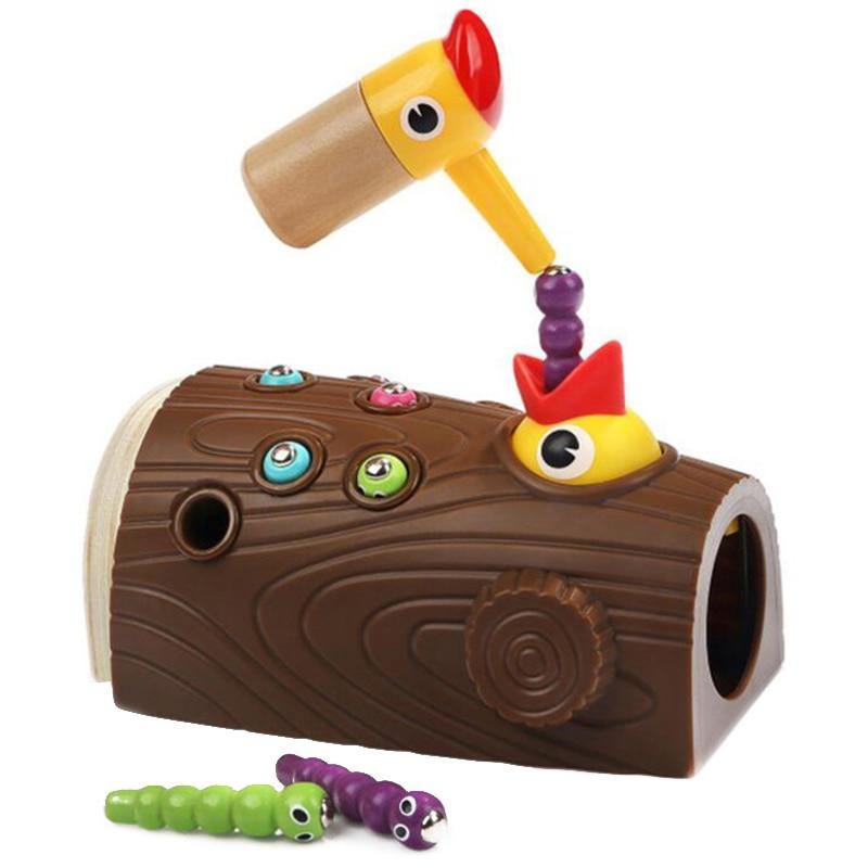 Bird Worms Feeding Magnetic Woodpecker Toy