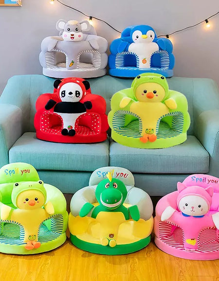 Baby Supportive Cute Plush Sofa Cover Learning to Sit (Only Cover)