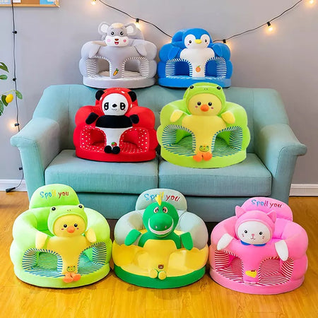 Baby Supportive Cute Plush Sofa Cover Learning to Sit (Only Cover)